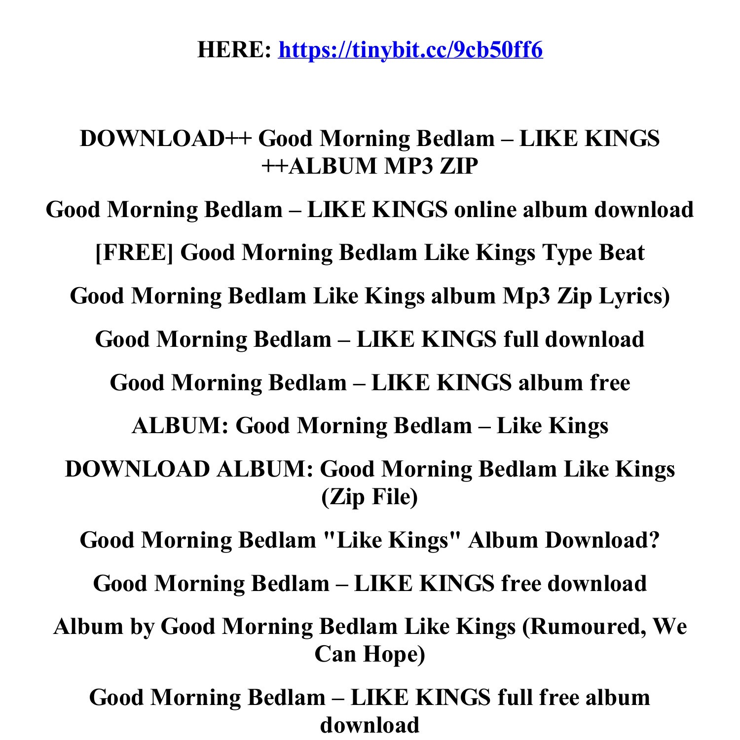 Lyrics — Good Morning Bedlam