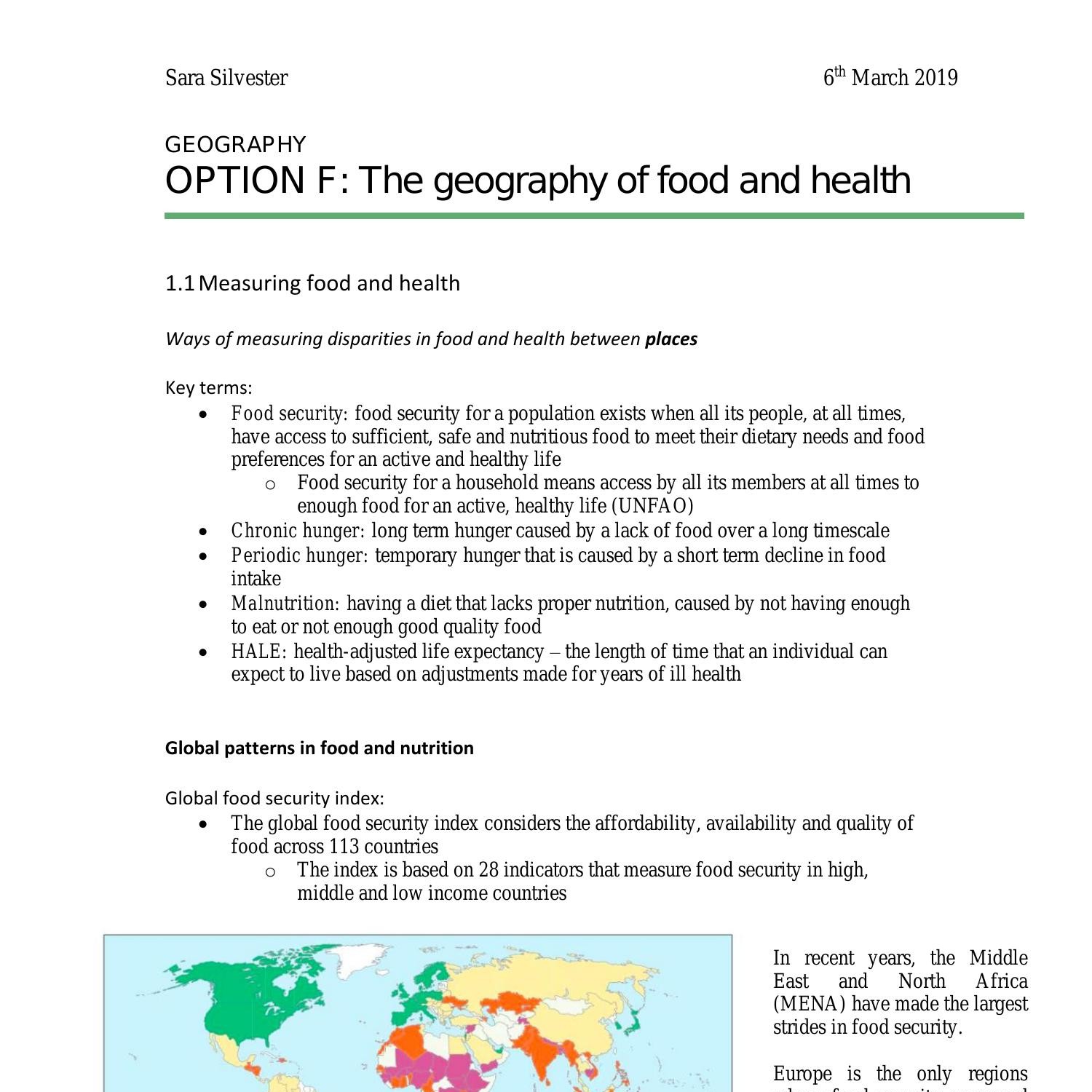 Option F_Geography Of Food And Health.docx | DocDroid