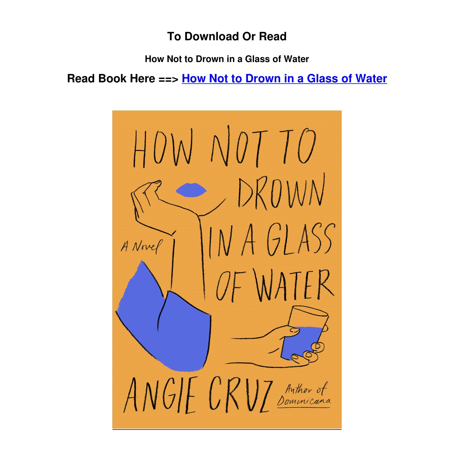 epub download How Not to Drown in a Glass of Water BY Angie Cruz.pdf