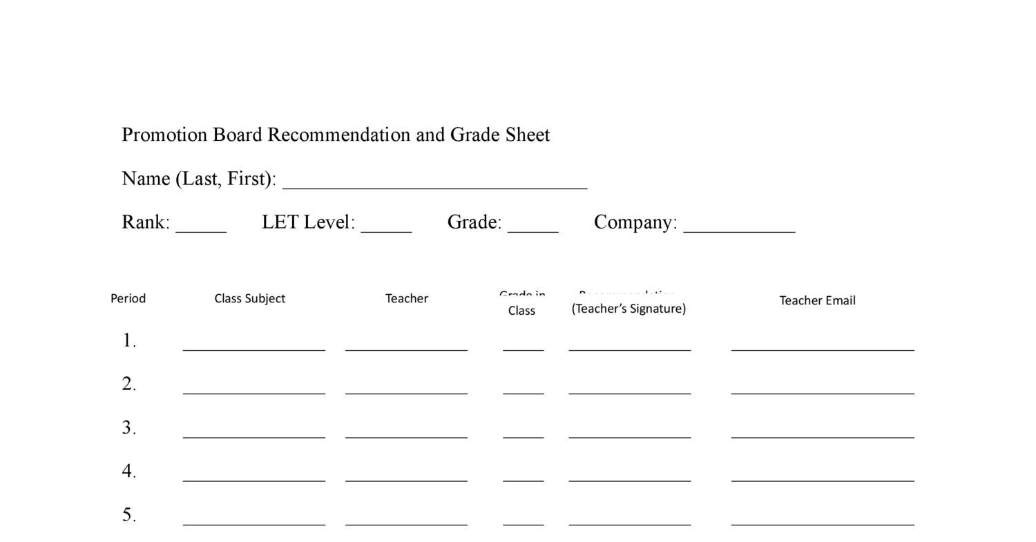 doc grade sheet Promotion and Sheet.docx DocDroid  Grade Board Recommendation