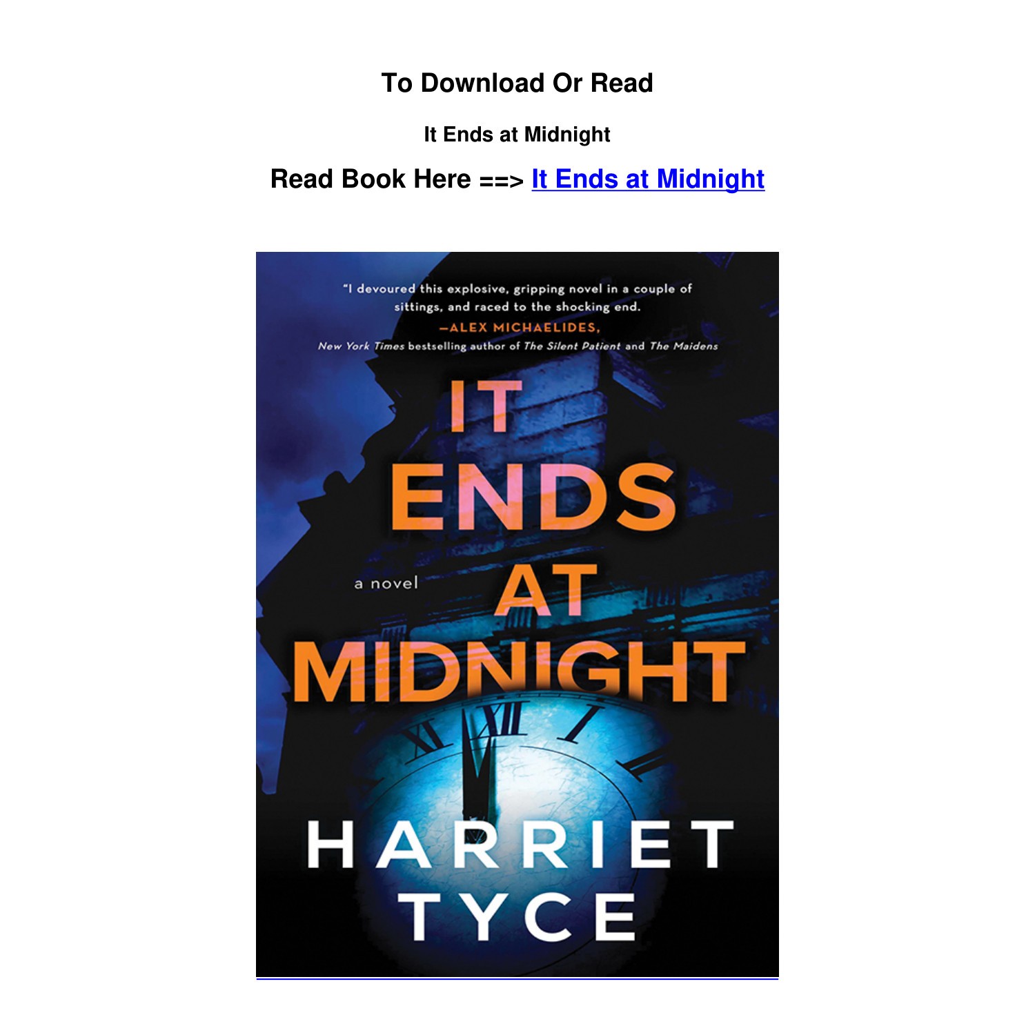 Download ePub It Ends at Midnight By Harriet Tyce.pdf | DocDroid