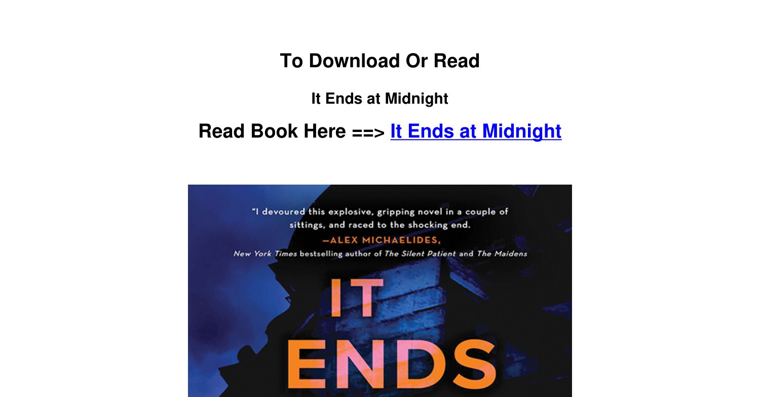 Download ePub It Ends at Midnight By Harriet Tyce.pdf | DocDroid