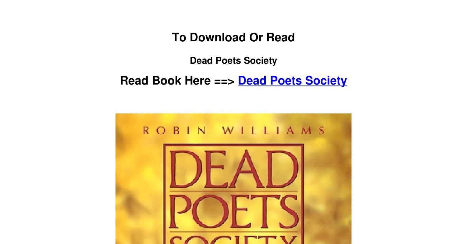 Dead Poets Society by N. H. Kleinbaum, Paperback | Pangobooks