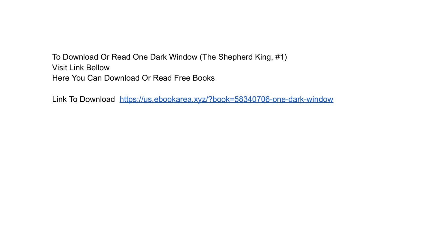 PDF) Download One Dark Window (The Shepherd King, #1) BY _ Rachel  Gillig.pdf
