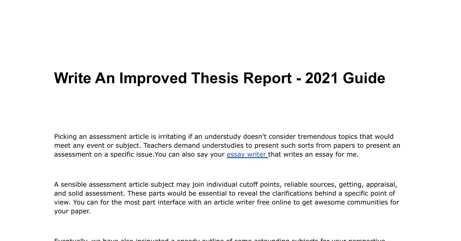 thesis good report