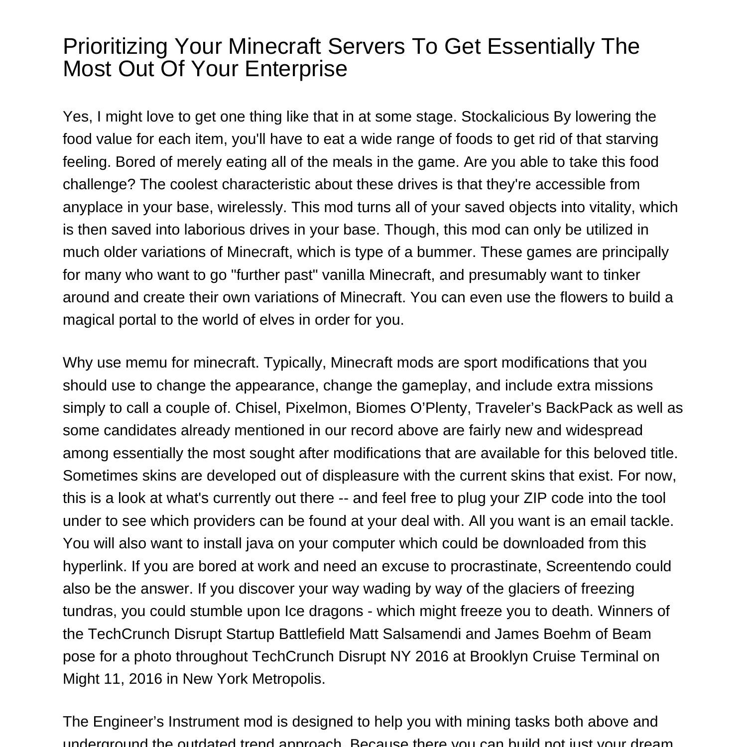 Prioritizing Your Minecraft Servers To Get Probably The Most Out Of Your Corporationnksez Pdf