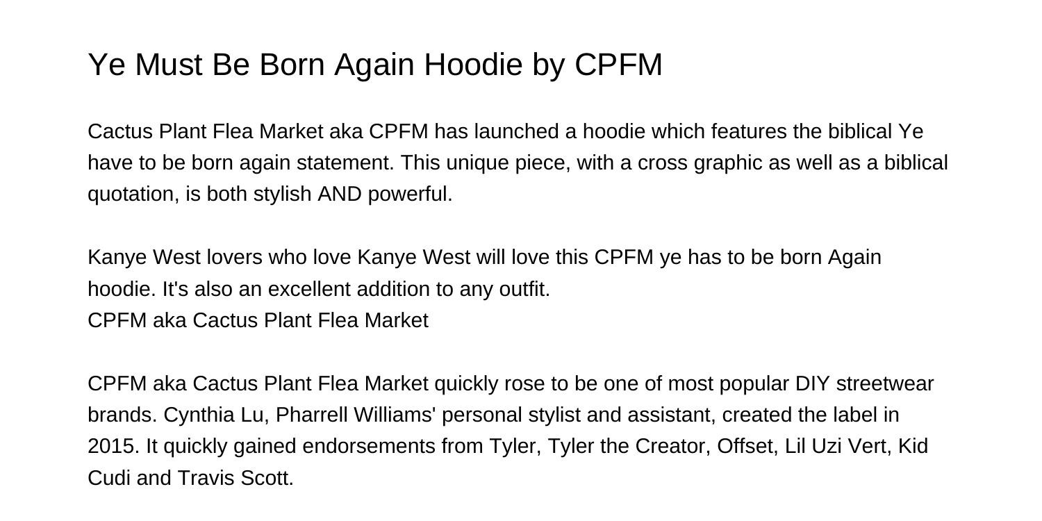 Cactus Plant Flea Market Born Again Hoodie Brown