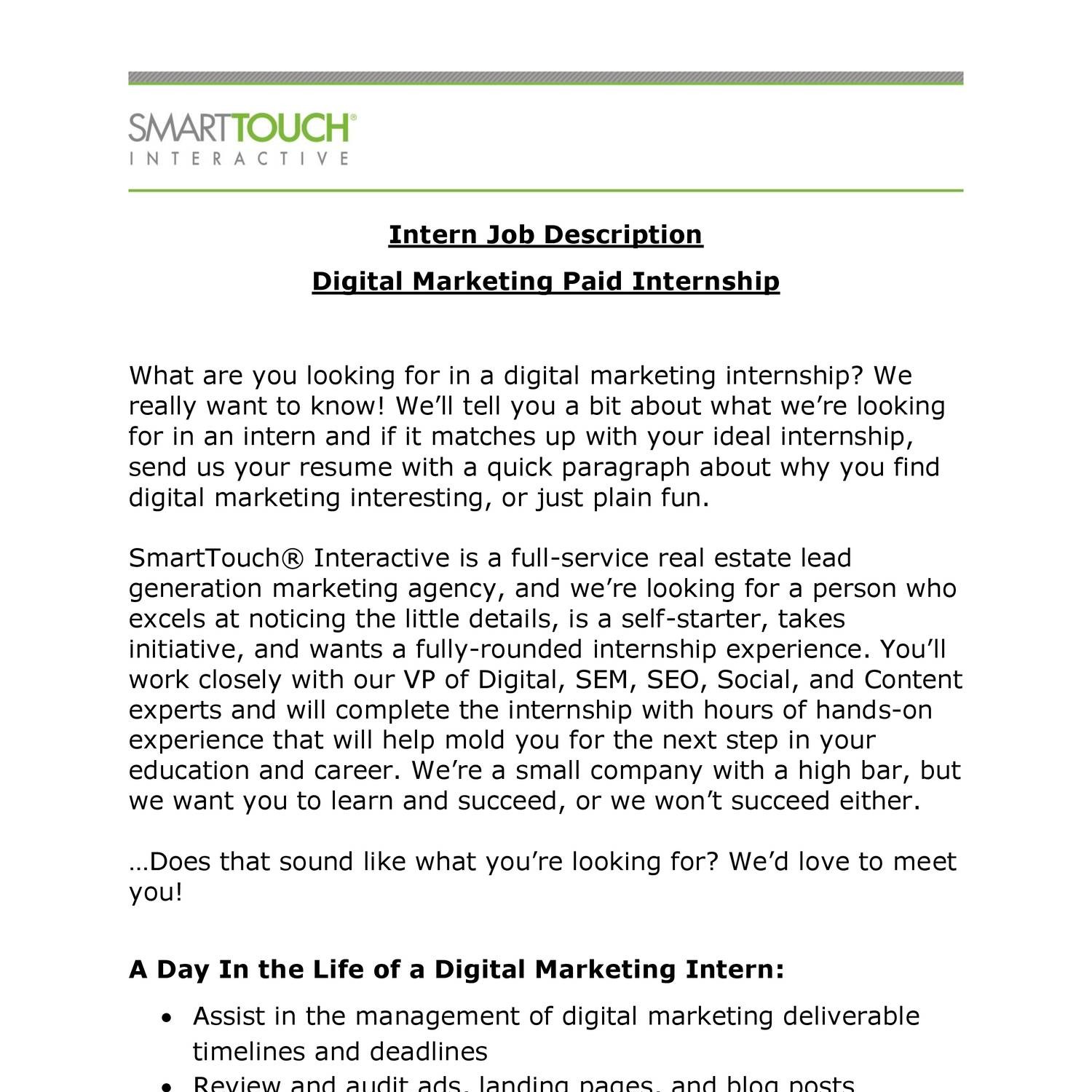 Digital Marketing Intern Job Description.pdf | Docdroid