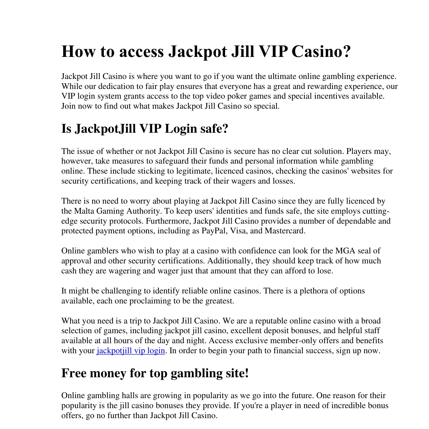 How to access Jackpot Jill VIP Casino.pdf DocDroid