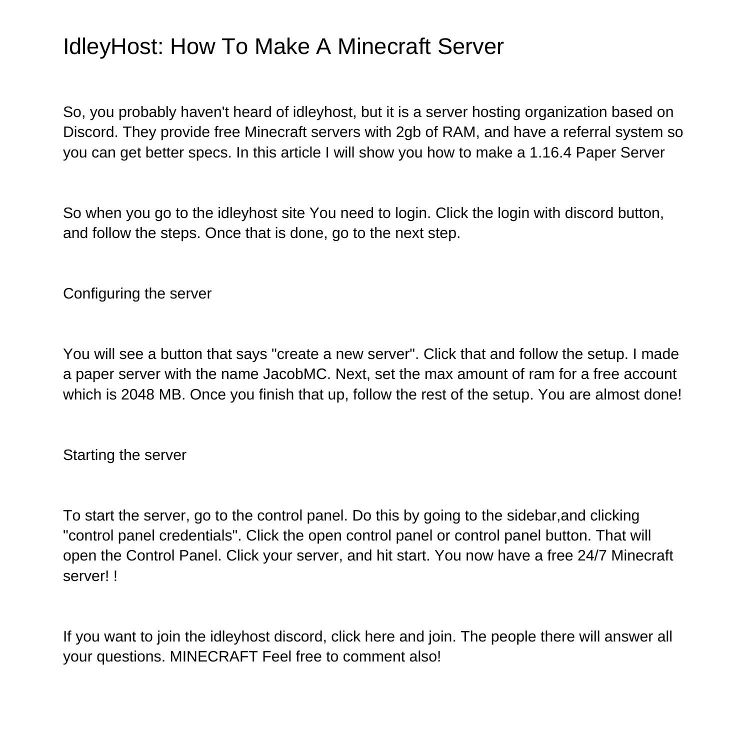 idleyhost-how-to-make-a-minecraft-serverlturg-pdf-pdf-docdroid