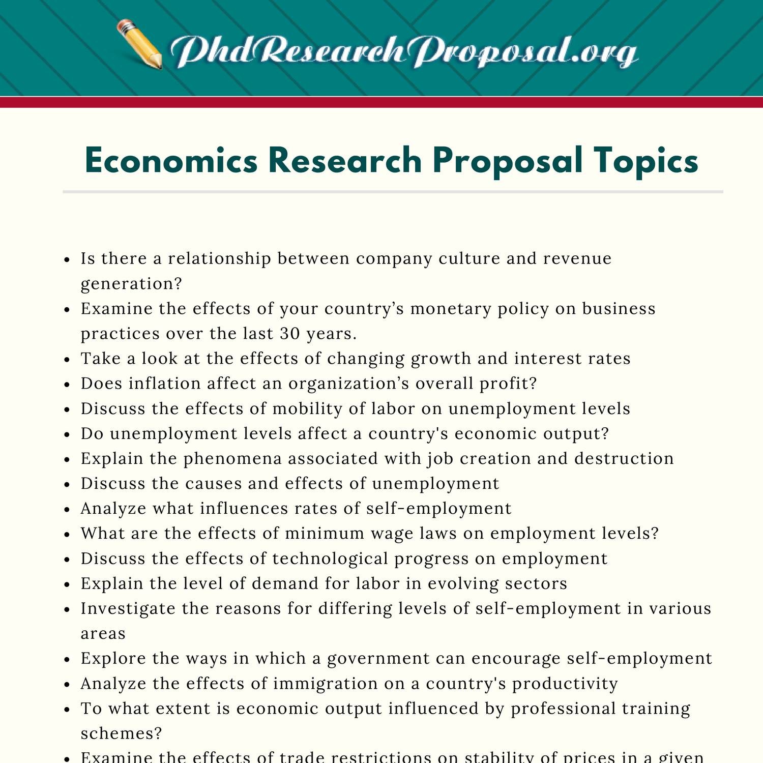 economics thesis topics 2020