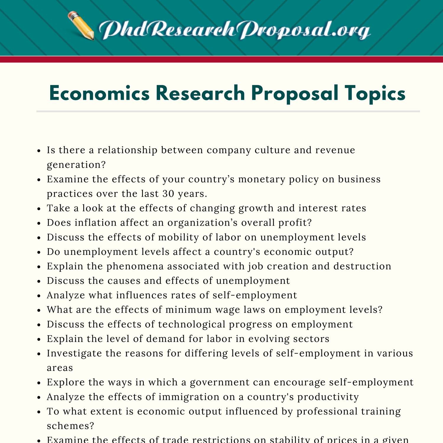 Economics Research Proposal Topics list pdf DocDroid