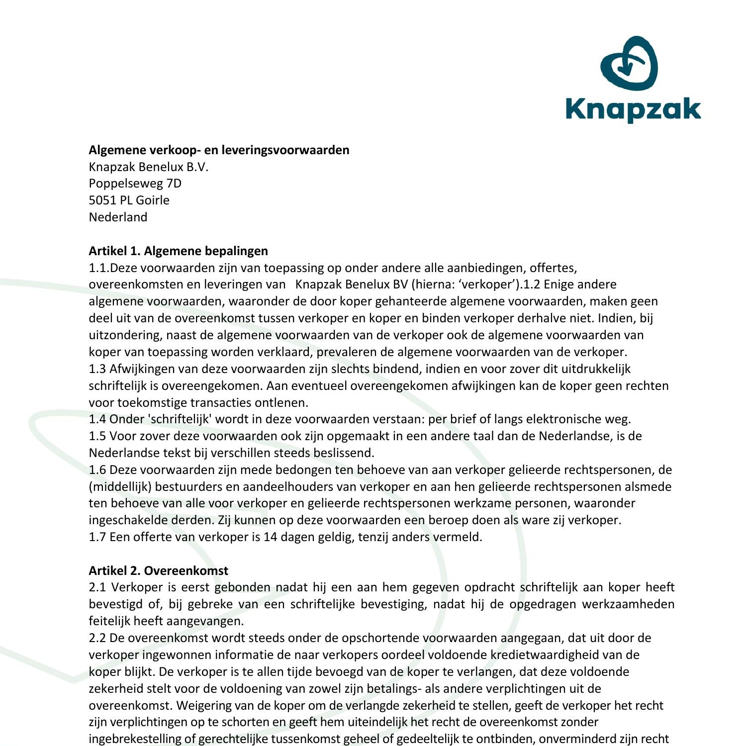 Algemene Verkoop- En Leveringsvoorwaarden.pdf | DocDroid