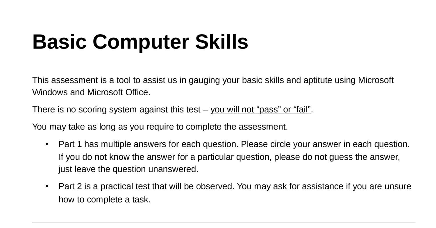 Basic Computer Skills Assessment 1407 pdf DocDroid