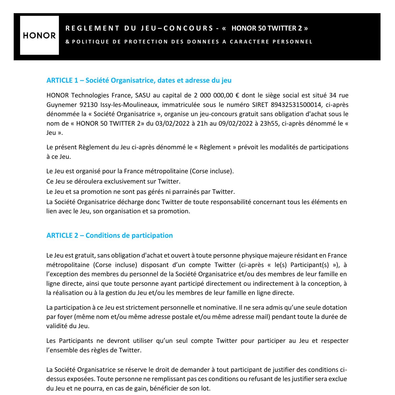 FRRM2103 - Règlement Du Jeu Concours HONOR 50 2 TW.pdf | DocDroid