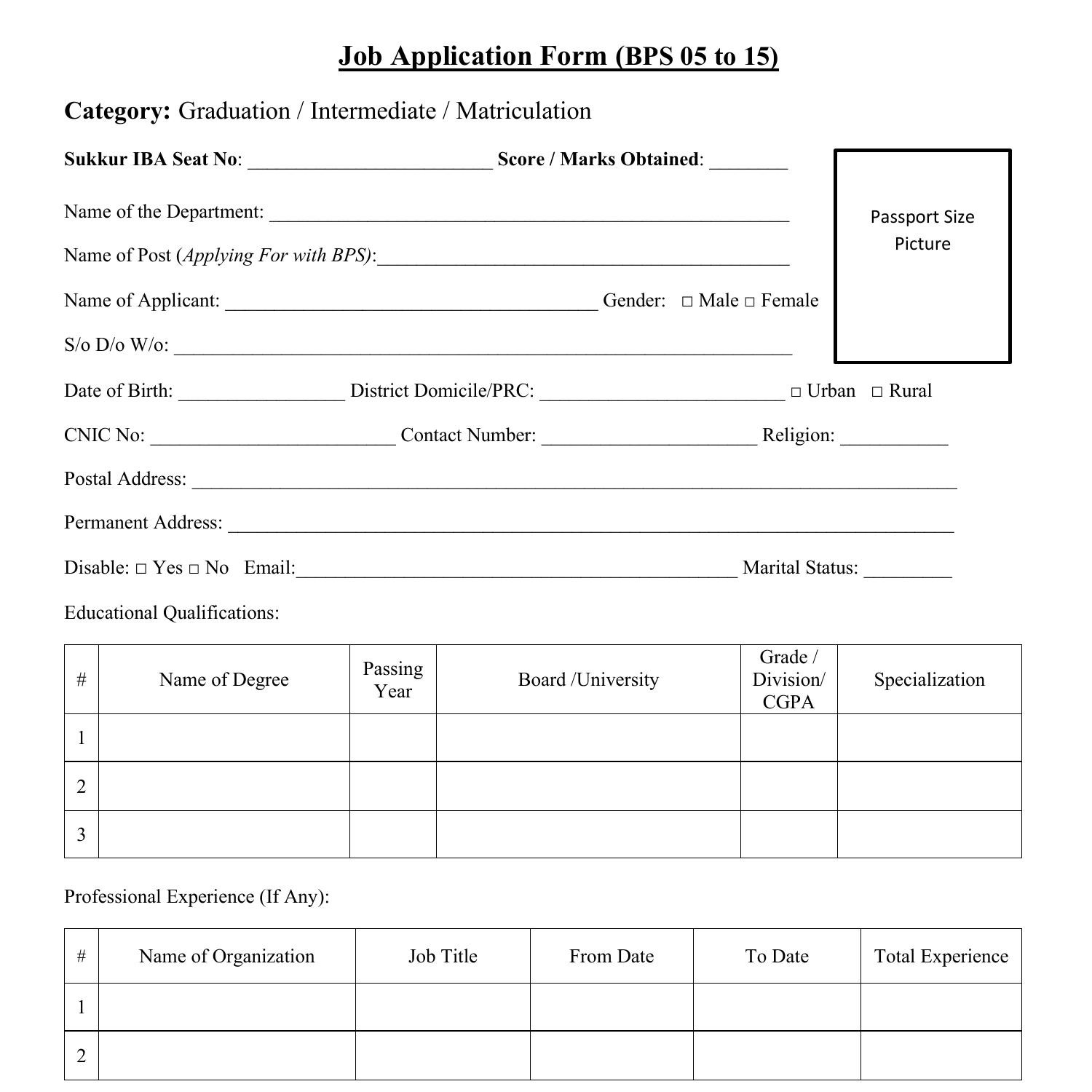 Grade 05 to 15 Jobs Application Form.pdf | DocDroid