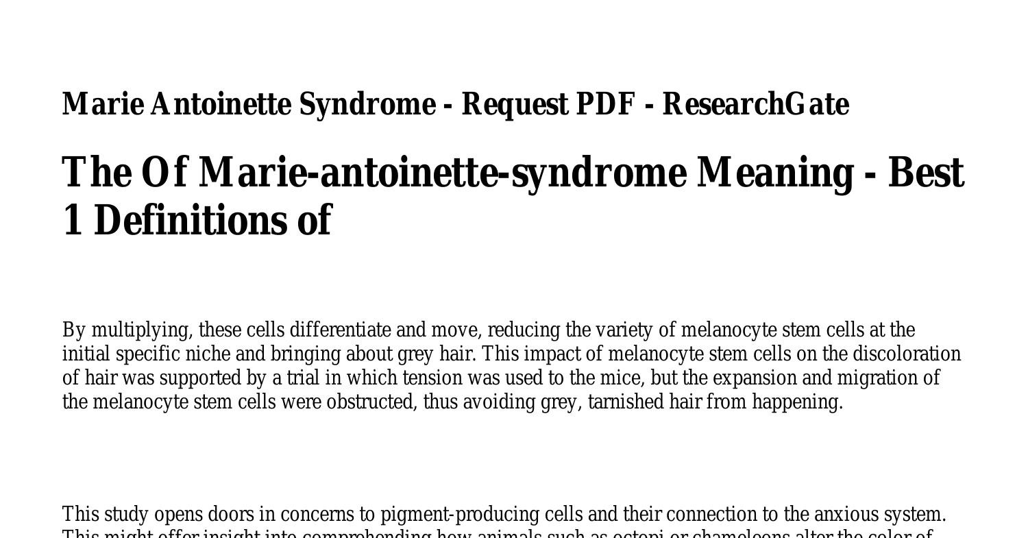 pronouncekiwi-how-to-pronounce-marie-antoinette-syndromesdlpptxxel-pdf