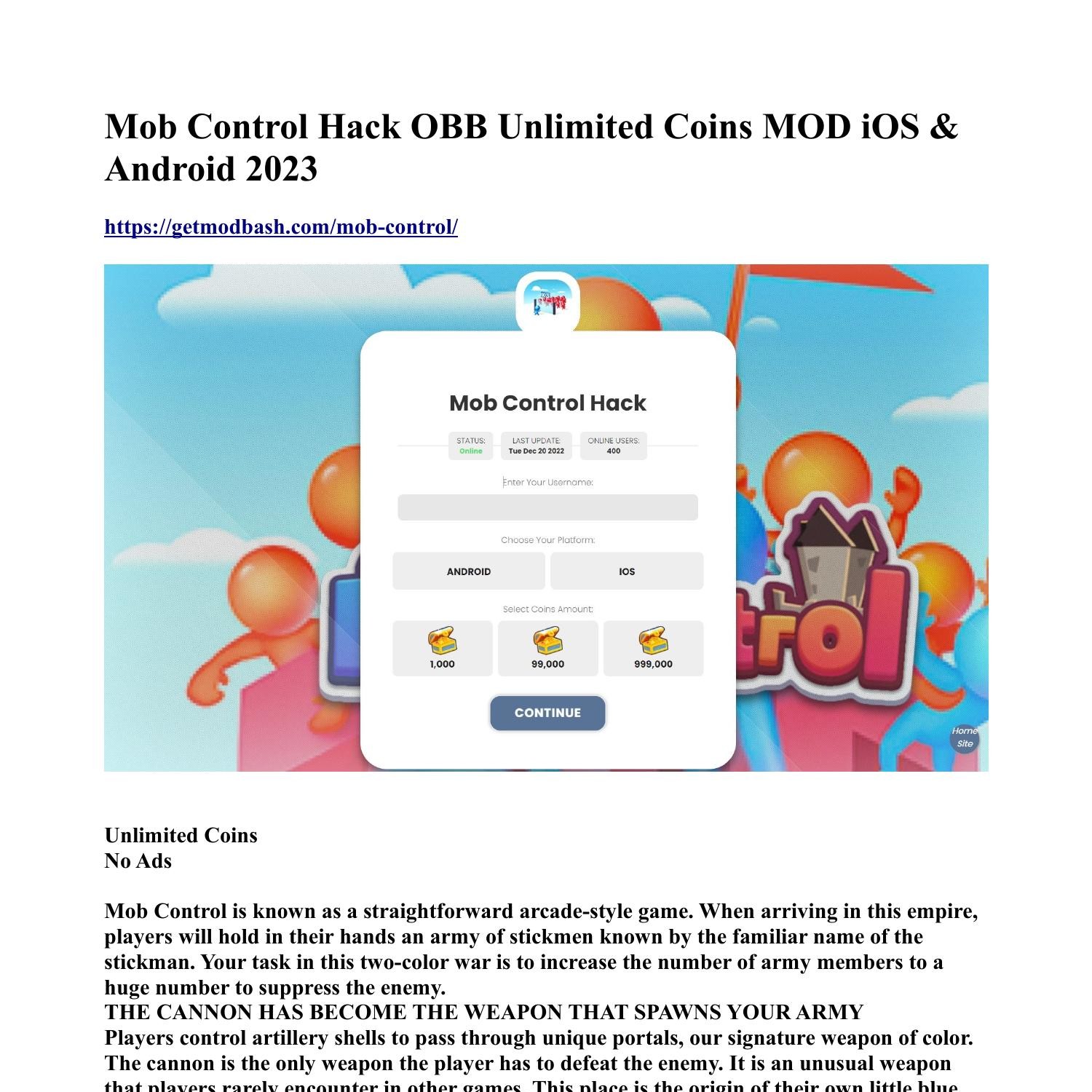 Hack Mob Control MOD APK 2.63.1 (Unlimited Money)