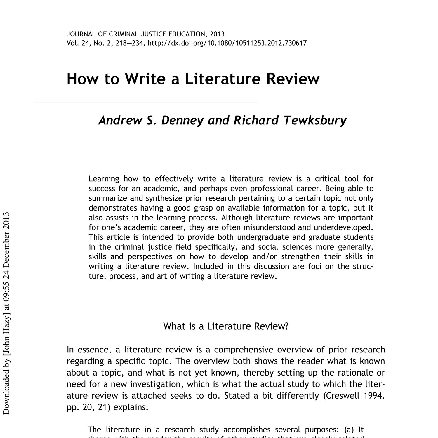 books on how to write a literature review