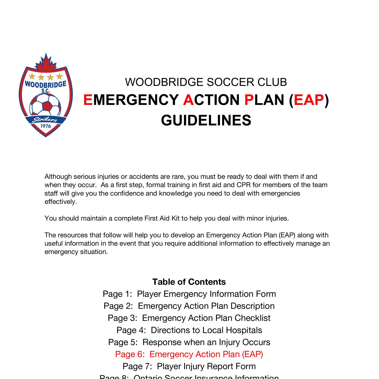 an emergency action plan eap should include which of the following