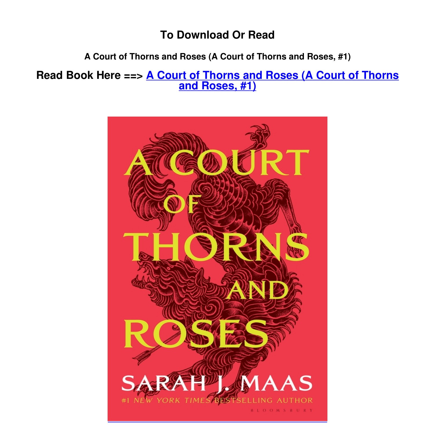 PDF Download A Court of Thorns and Roses A Court of Thorns and Roses 1 ...