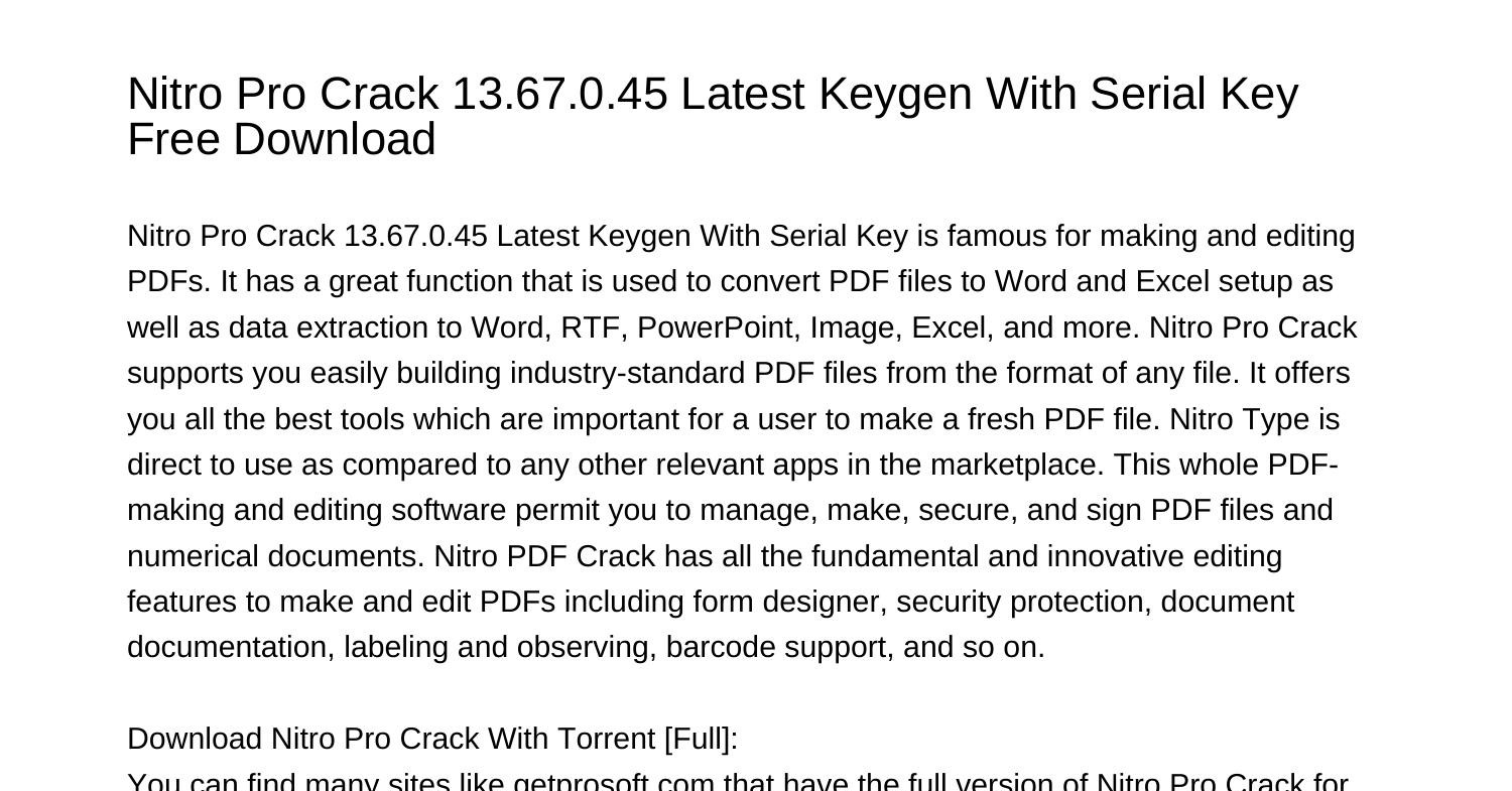 nitro pdf pro 10 crack and keygen free download