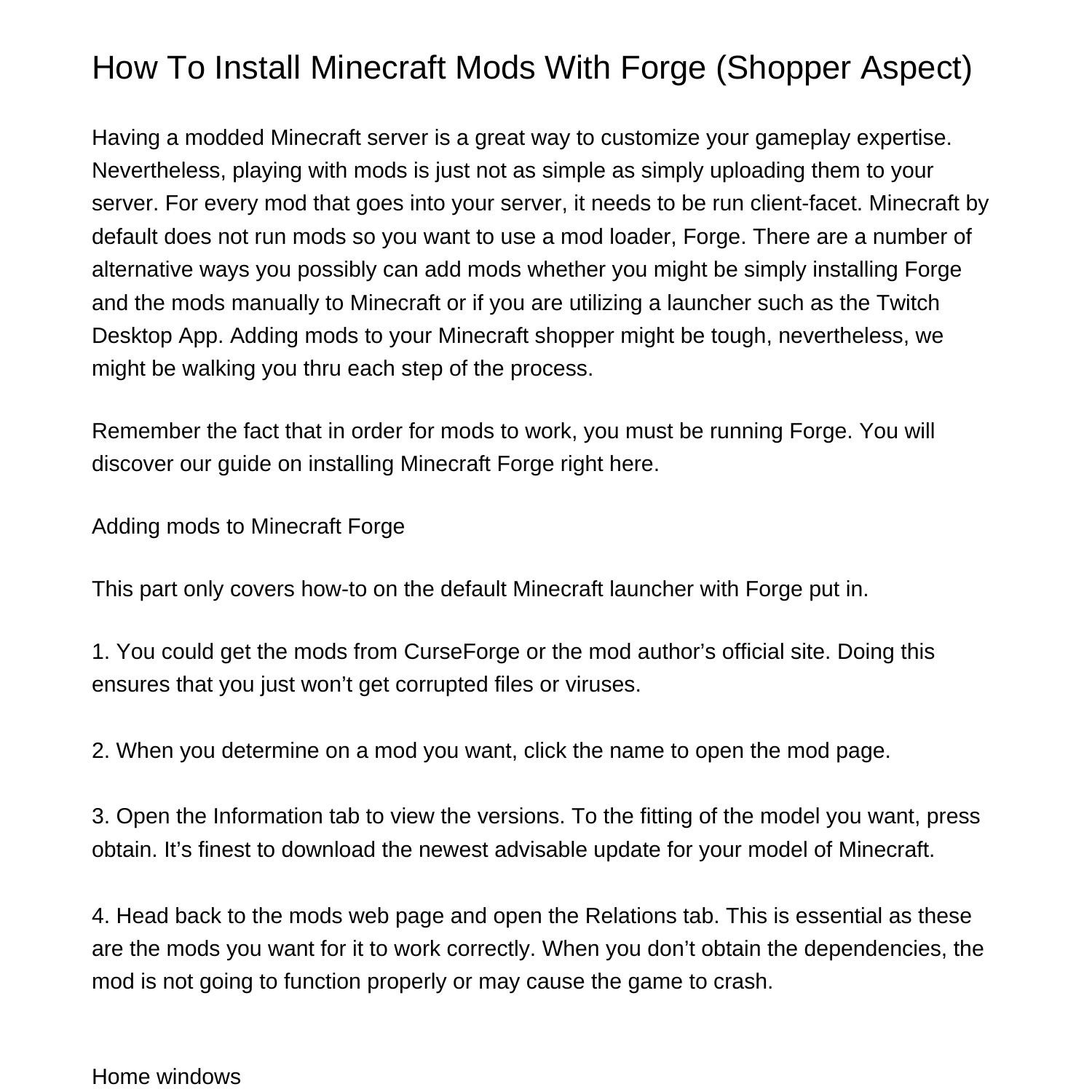 how-to-install-minecraft-mods-with-forge-consumer-sideseywx-pdf-pdf