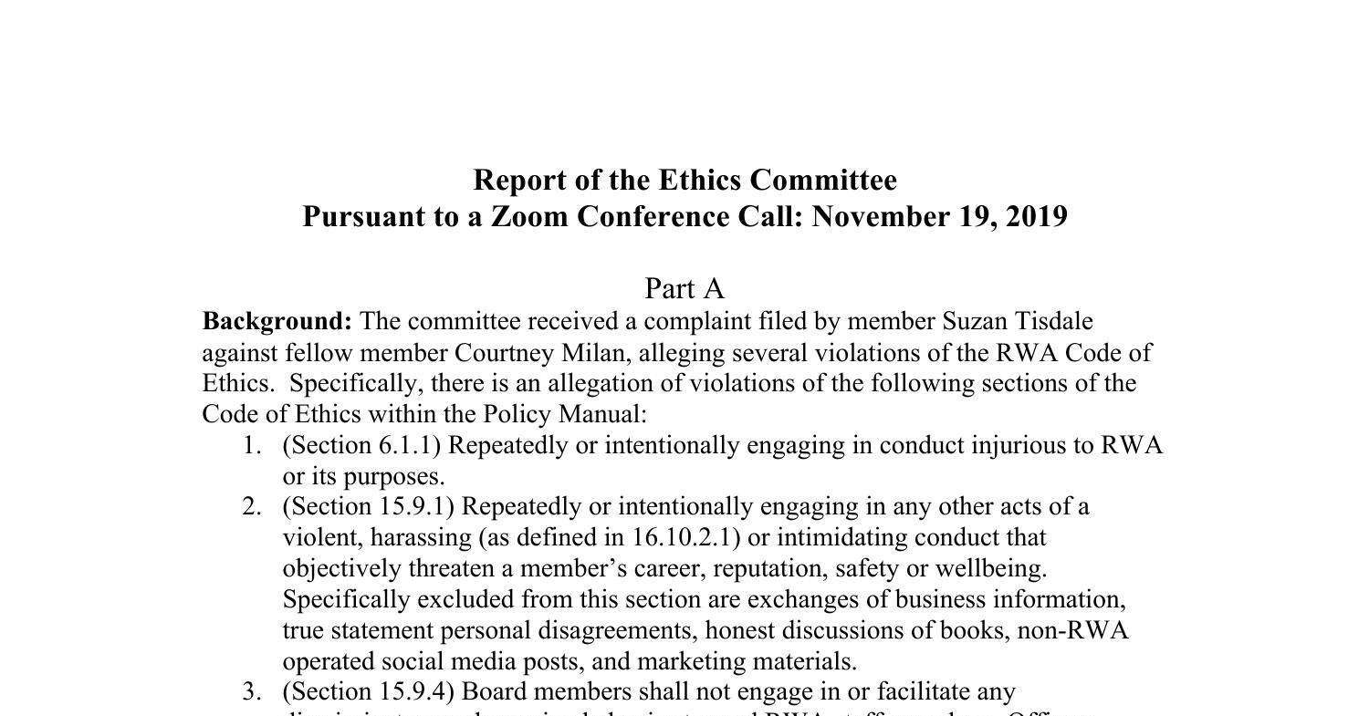 research ethics committee annual report