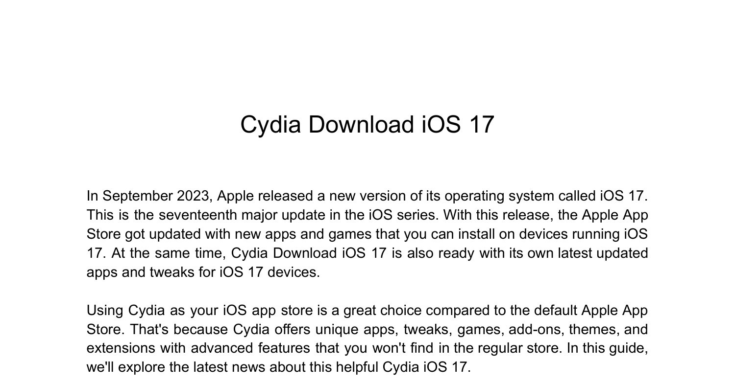 Cydia iOS 17.pdf | DocDroid