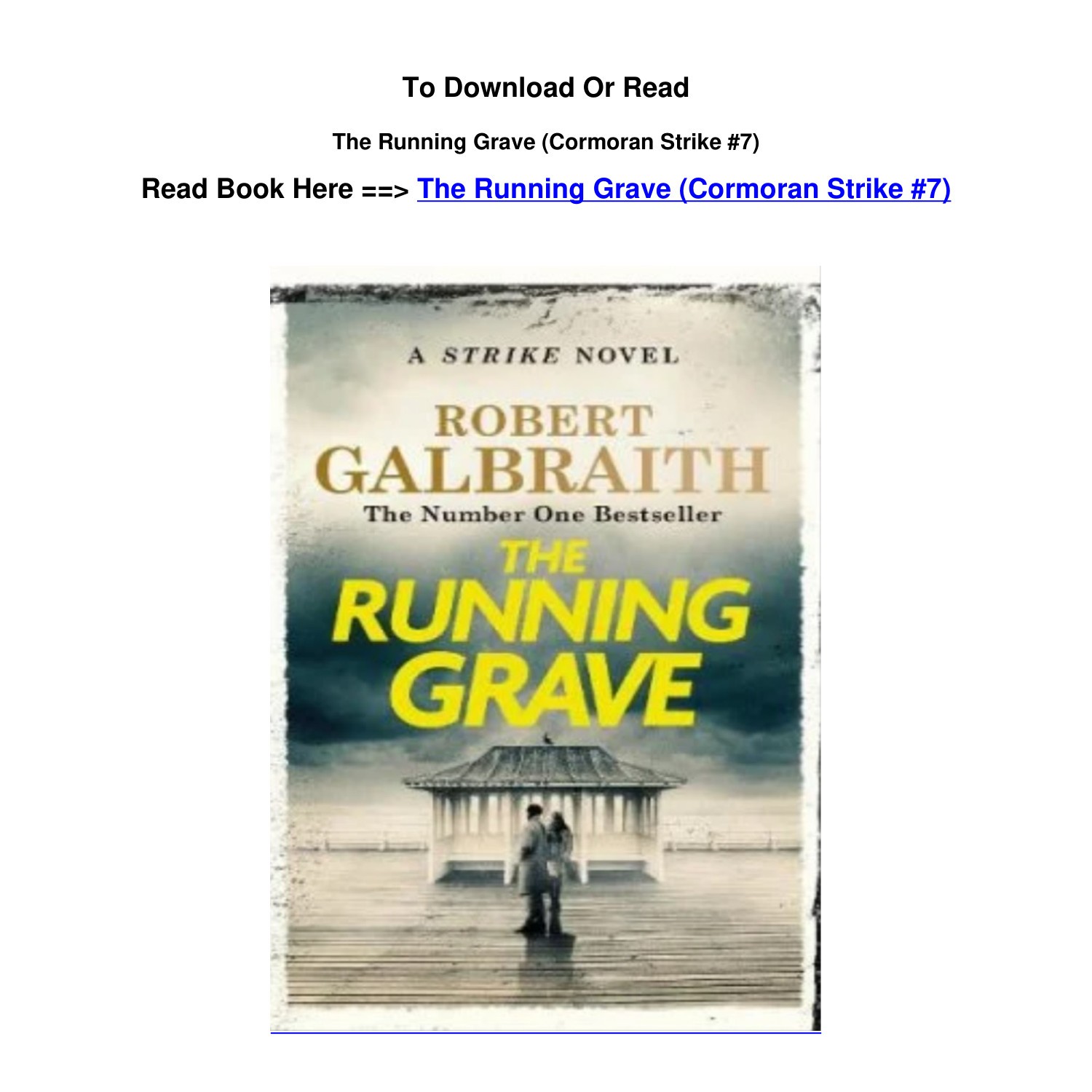 DOWNLOAD Pdf The Running Grave Cormoran Strike 7 By Robert Galbraith ...