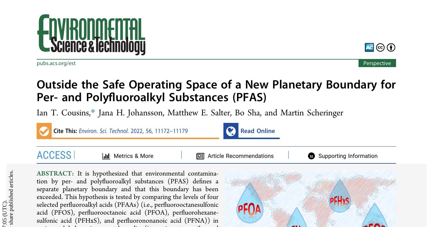 Outside the Safe Operating Space of the Planetary Boundary for