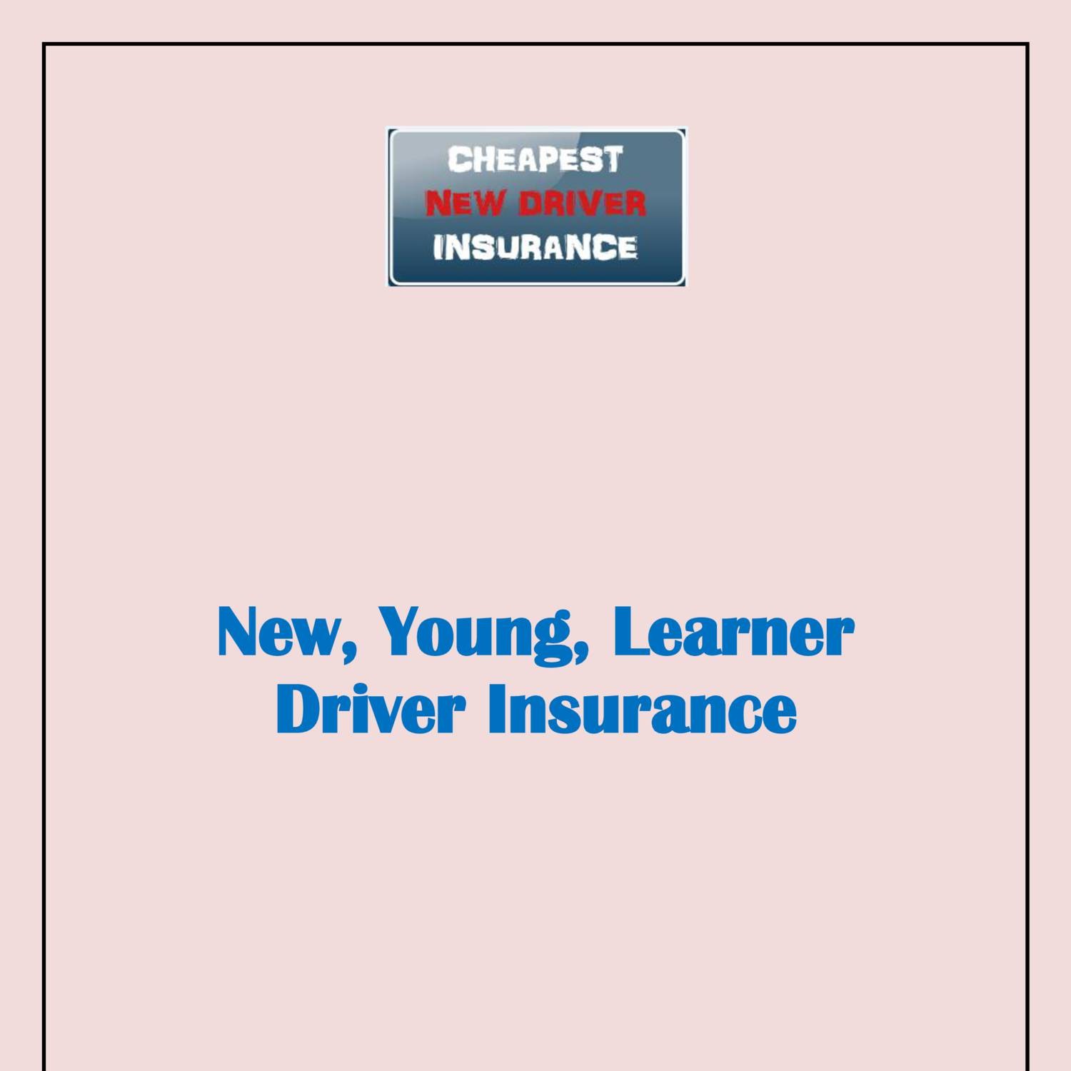 New, Young, Learner Driver Insurance.pdf | DocDroid