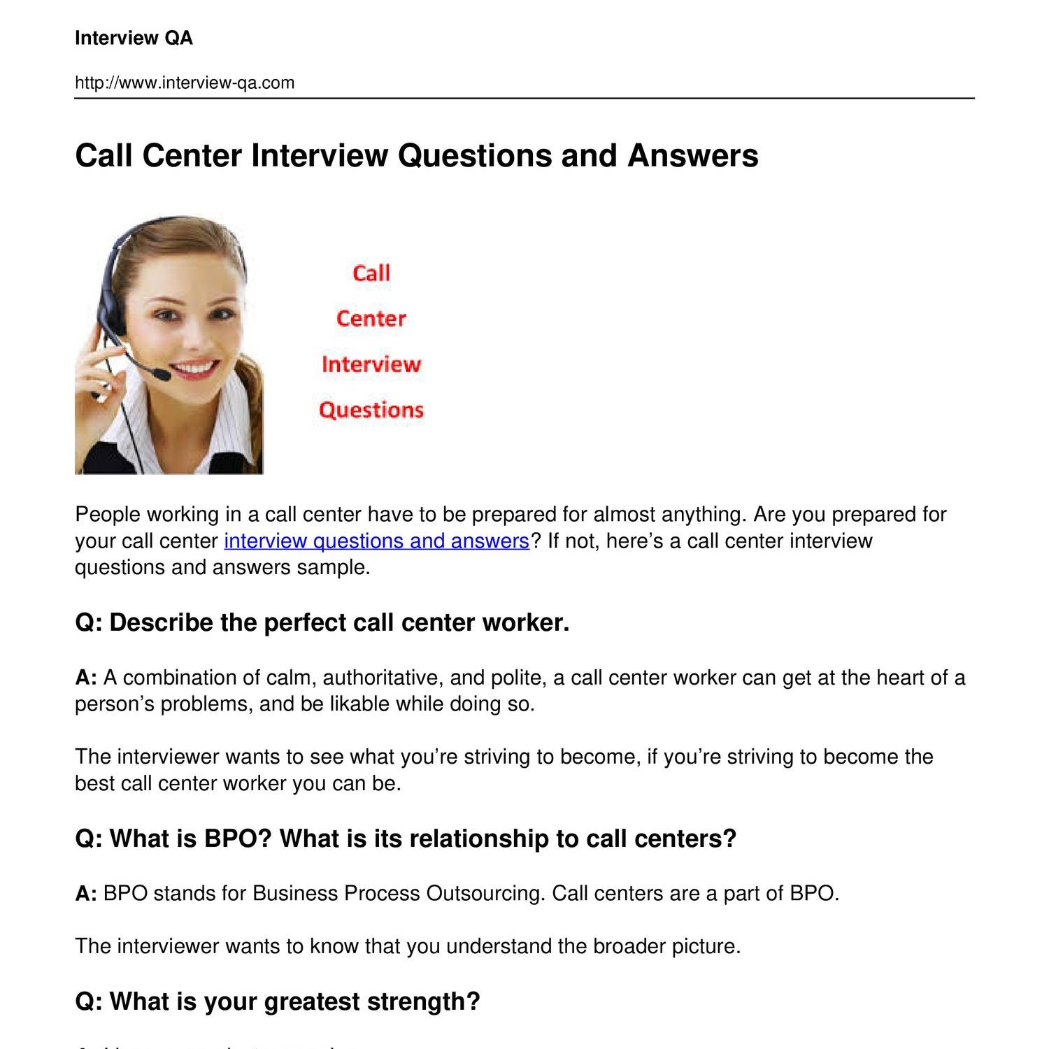 Interview Call Center Beserta Jawabannya Unique Interview Questions Riset