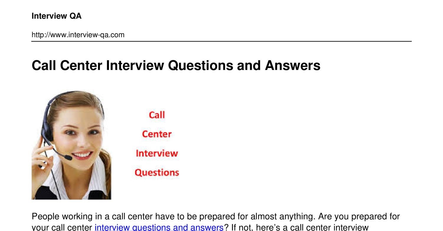 call center manager interview questions and answers