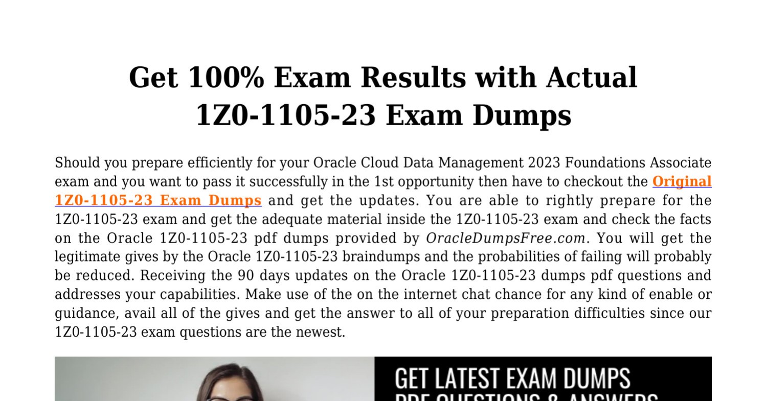 Fosters Your Exam Skills With 1Z0-1105-23 Exam Dumps.pdf | DocDroid