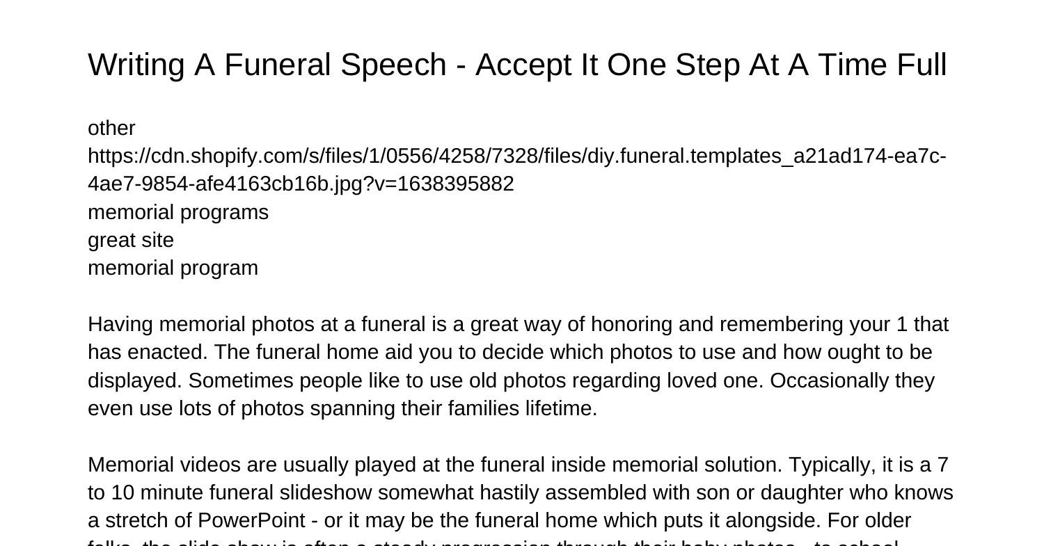 how to start of a funeral speech