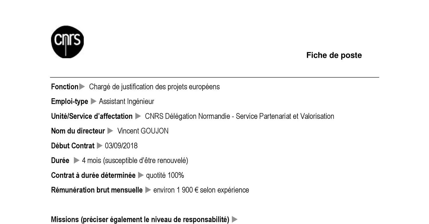 Fiche De Poste Ai Charg E Justification Maj Pdf Docdroid