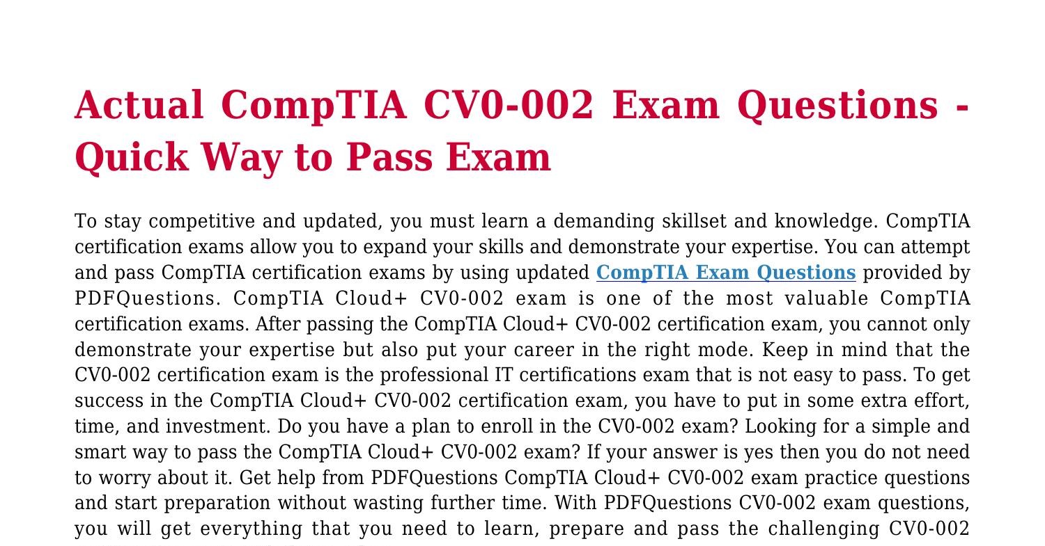 CompTIA CV0-002 Exam Questions.pdf | DocDroid