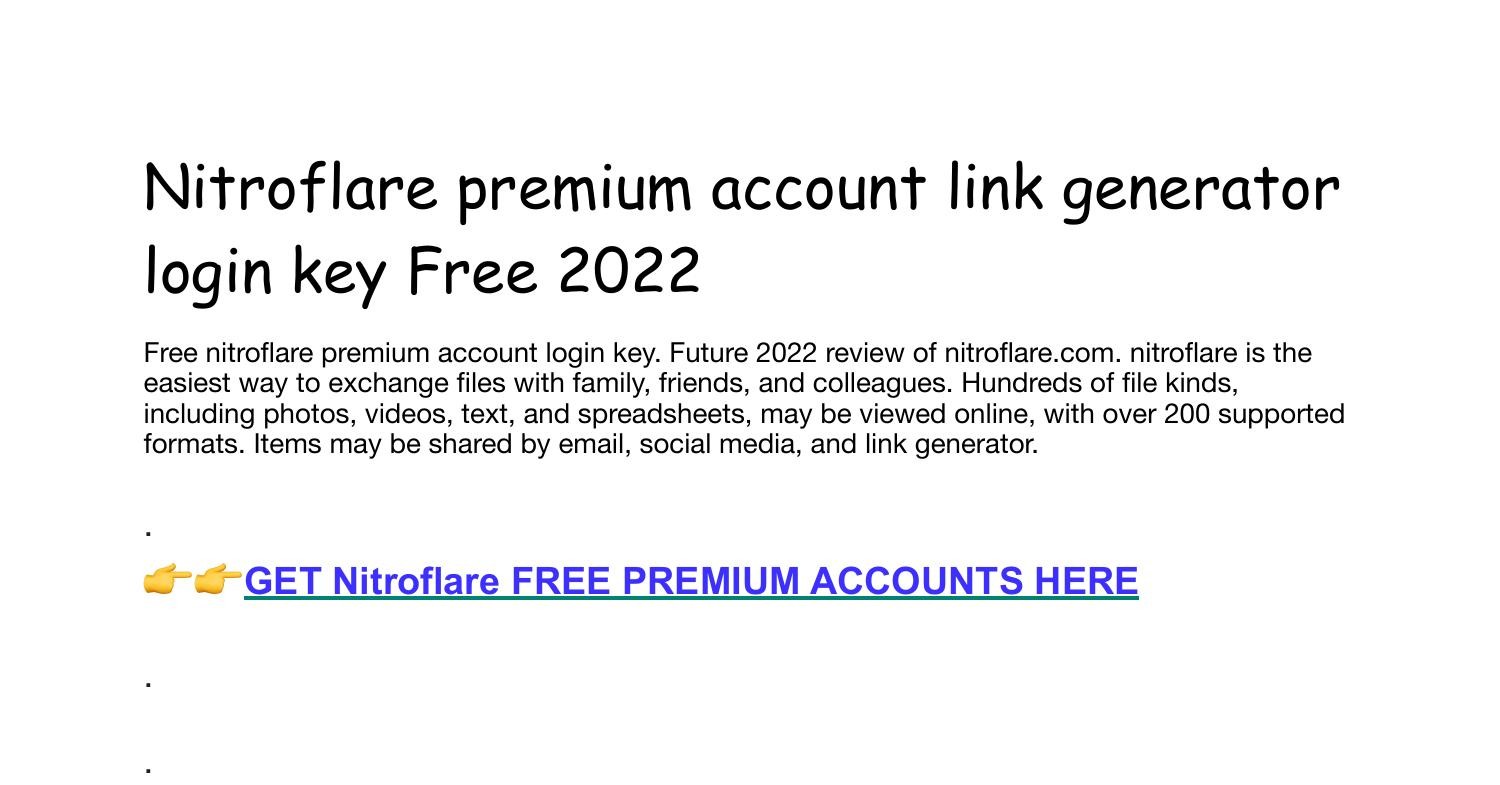 Nitroflare premium account link login key Free.pdf | DocDroid