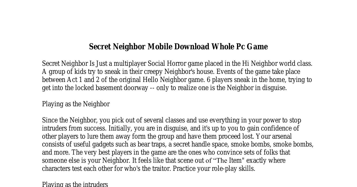 secret neighbor download pc free windows 7
