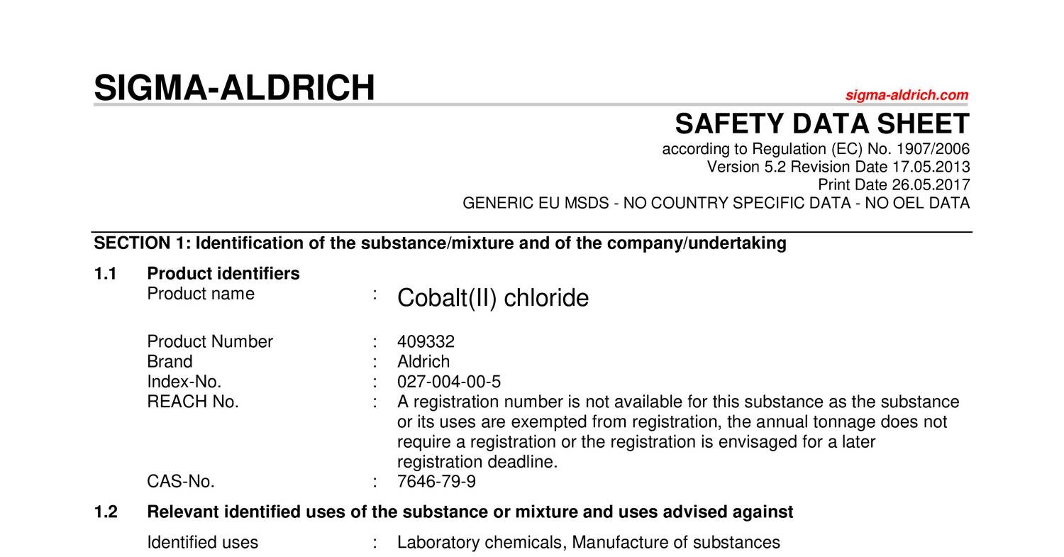 cobalt ii chloride