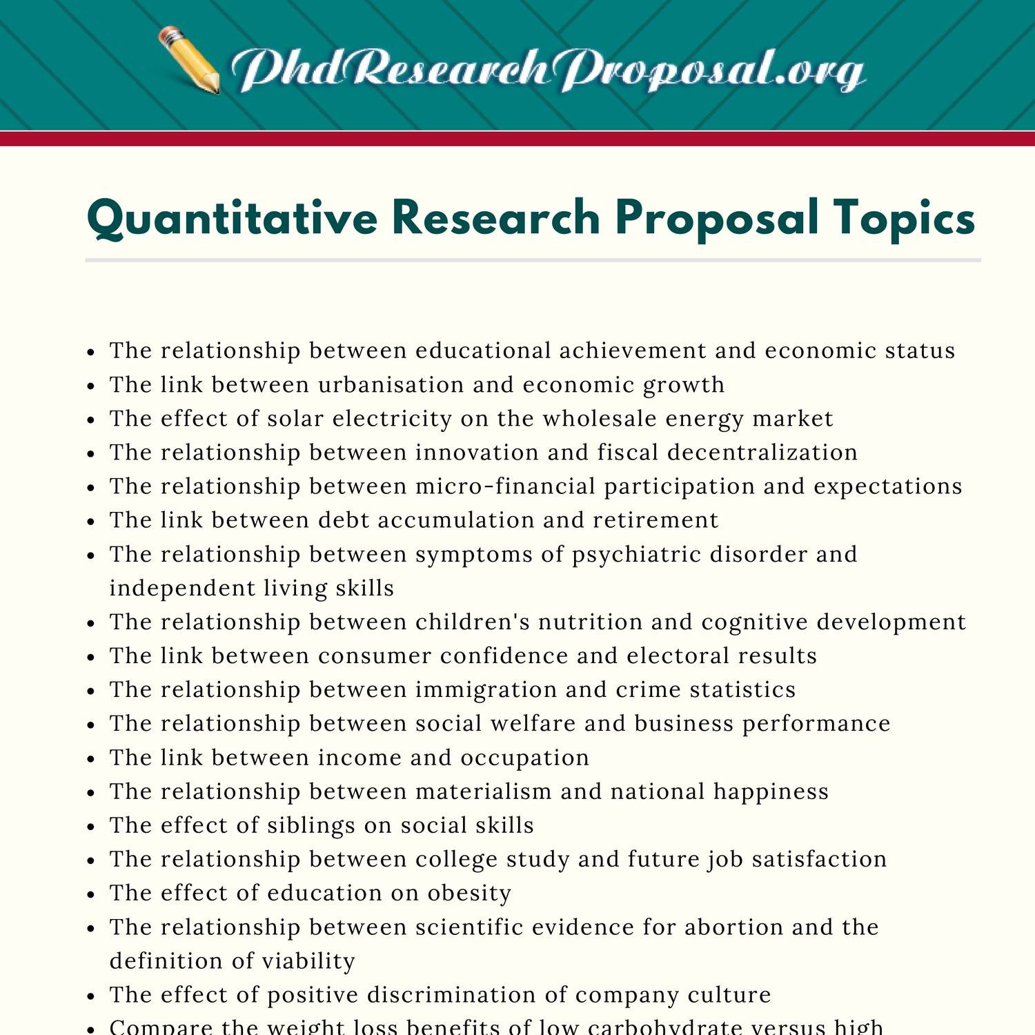 Quantitative Research Proposal Topics list pdf DocDroid