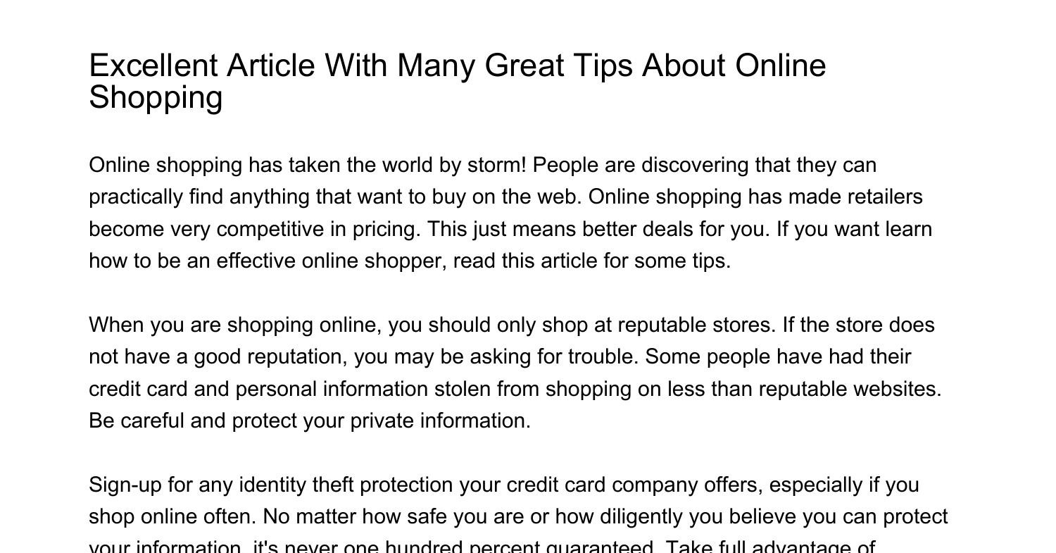 online shopping article review