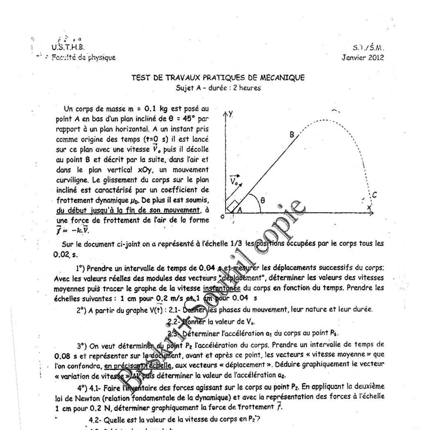 6 Examens Corrigés - TP Physique - L1 - S1 - USTHB.pdf | DocDroid