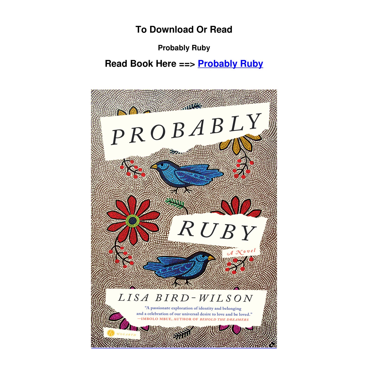 DOWNLOAD Pdf Probably Ruby BY Lisa Bird Wilson.pdf | DocDroid