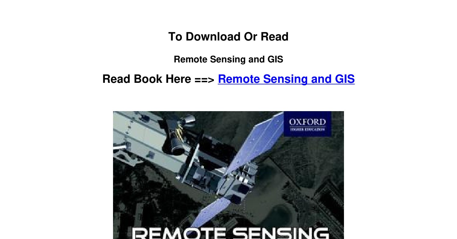 pdf download Remote Sensing and GIS By Basudeb Bhatta.pdf DocDroid