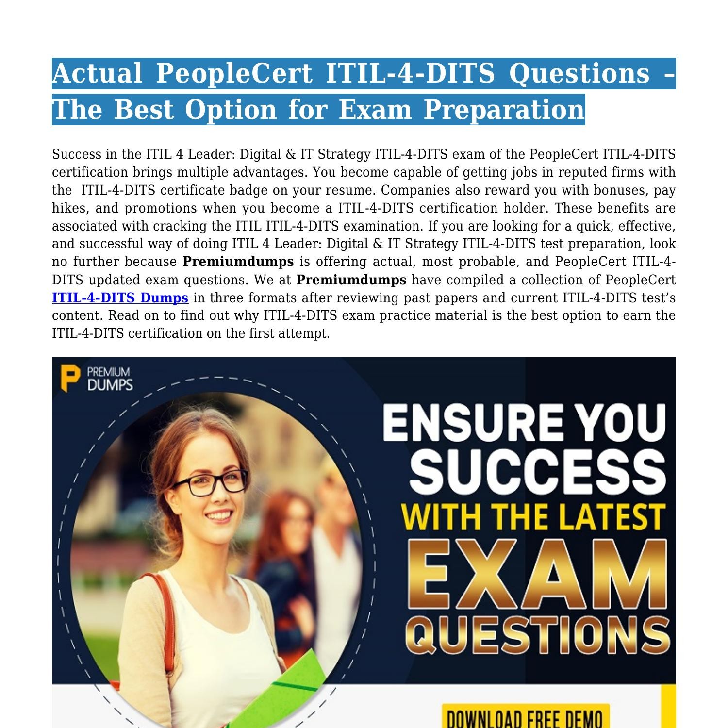 PeopleCert ITIL-4-DITS Dumps-Best Option For Preparation.pdf | DocDroid