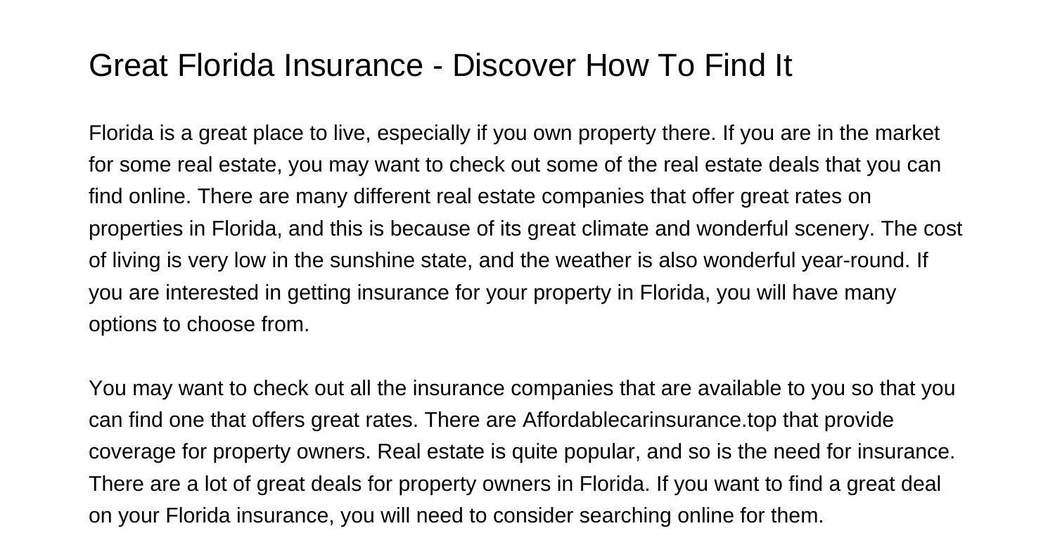 Great Florida Insurance Discover How To Find Itiyhgupdfpdf Docdroid 1081