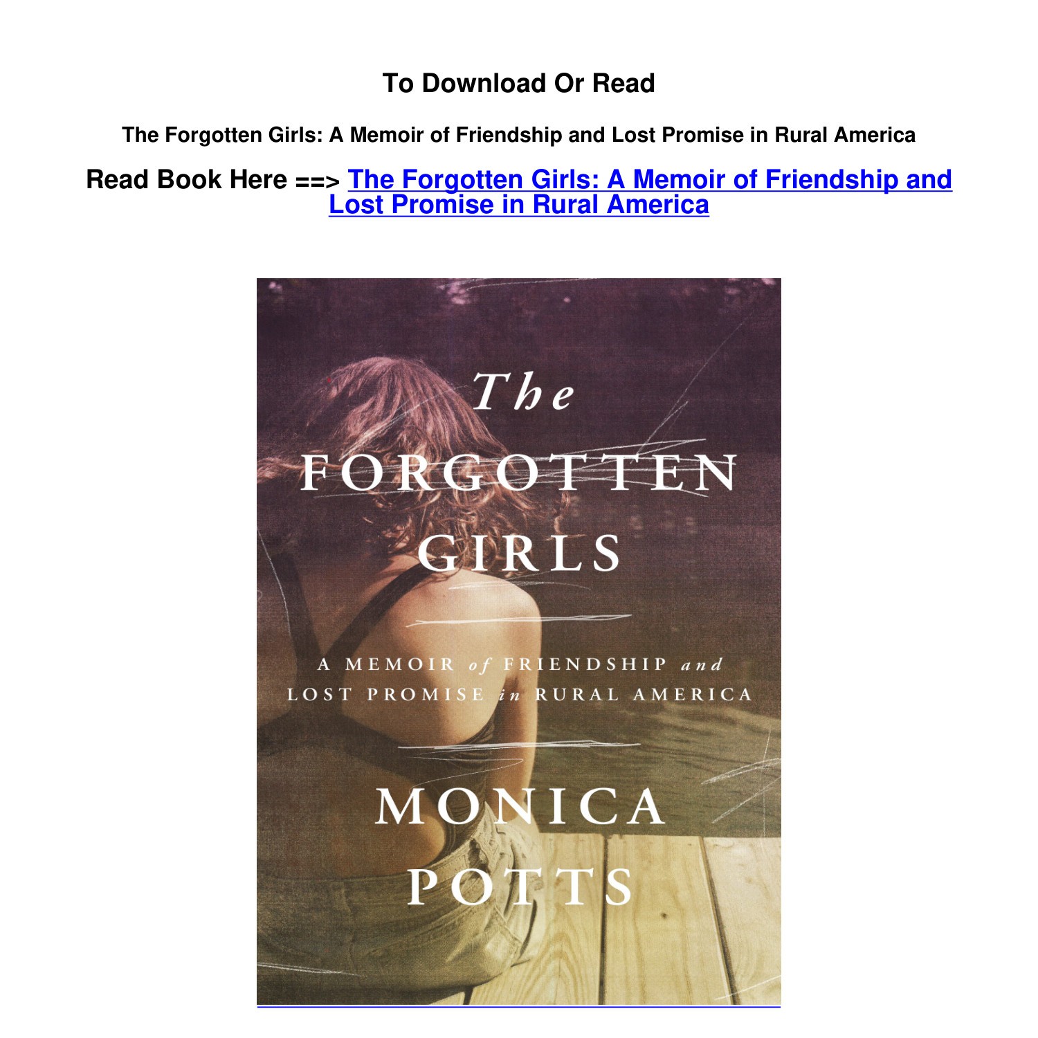 Epub Download The Forgotten Girls A Memoir Of Friendship And Lost