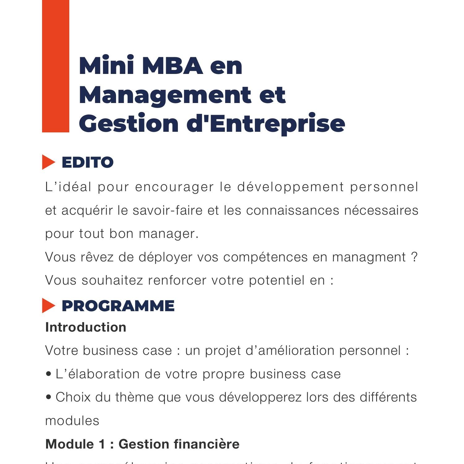 Mini Mba En Management Et Gestion Dentreprisepdf Docdroid